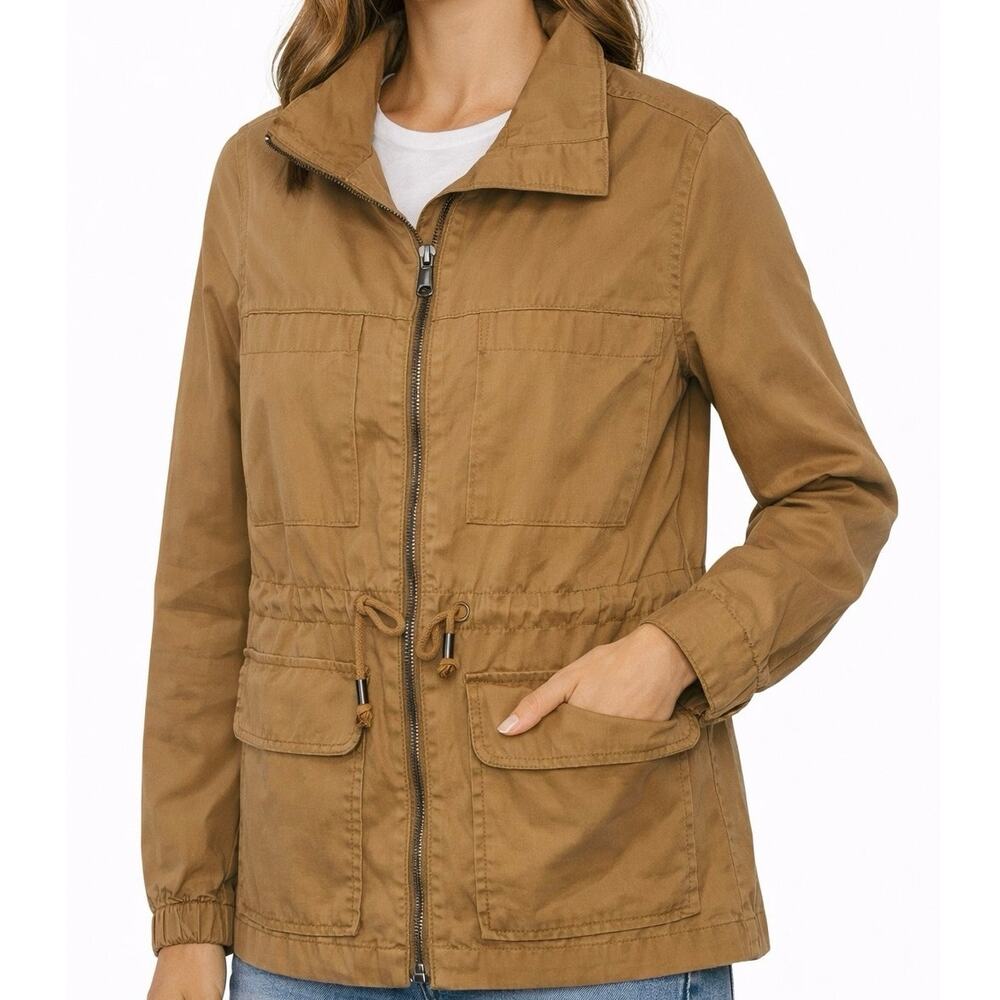 Old Navy British Khaki Utility Jacket XS Lightweight Zip Military Style Coat
